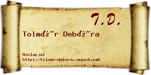 Tolmár Debóra névjegykártya